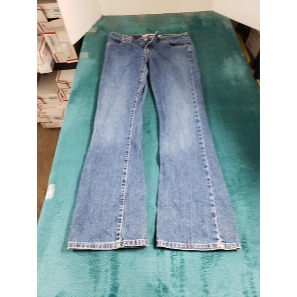 Levis 525 Jeans Size 8 Womens Blue Stretch Pants Denim Low Rise Nouveau Bootcut - Picture 1 of 13